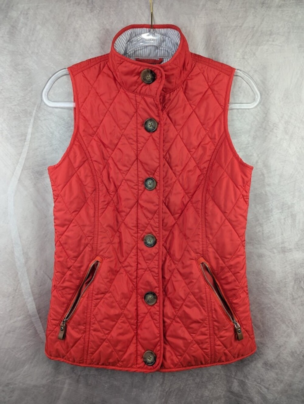 Polo Golf Ralph Lauren Red Quilted Vest Embroidered Back Pony Size Small EUC - Picture 2 of 15